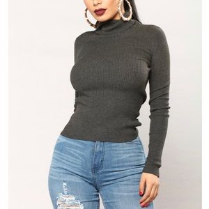 Amelia Turtleneck Sweater - Charcoal